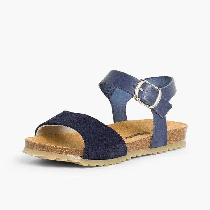 Sandalias<Pisamonas Sandalias Niña Napa Y Serraje Cierre Hebilla