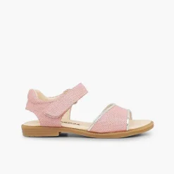Sandalias<Pisamonas Sandalias Niña Piel Grabada Brillante Tira Adherente