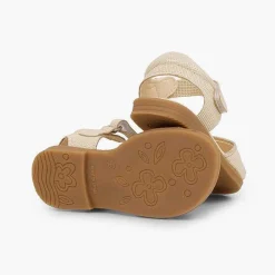 Sandalias<Pisamonas Sandalias Niña Piel Grabada Brillante Tira Adherente