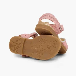 Sandalias<Pisamonas Sandalias Niña Piel Grabada Brillante Tira Adherente