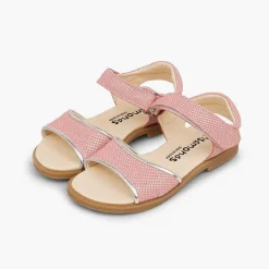Sandalias<Pisamonas Sandalias Niña Piel Grabada Brillante Tira Adherente