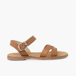 Sandalias<Pisamonas Sandalias Niña Piel Lisa Cruzada