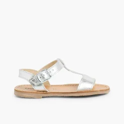 Sandalias<Pisamonas Sandalias Niña Piel Lisa Metalizada