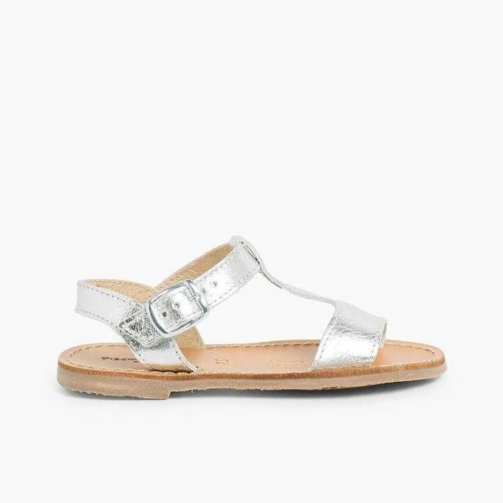 Sandalias<Pisamonas Sandalias Niña Piel Lisa Metalizada
