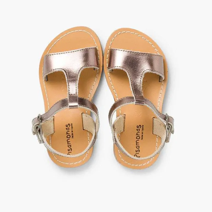 Sandalias<Pisamonas Sandalias Niña Piel Lisa Metalizada