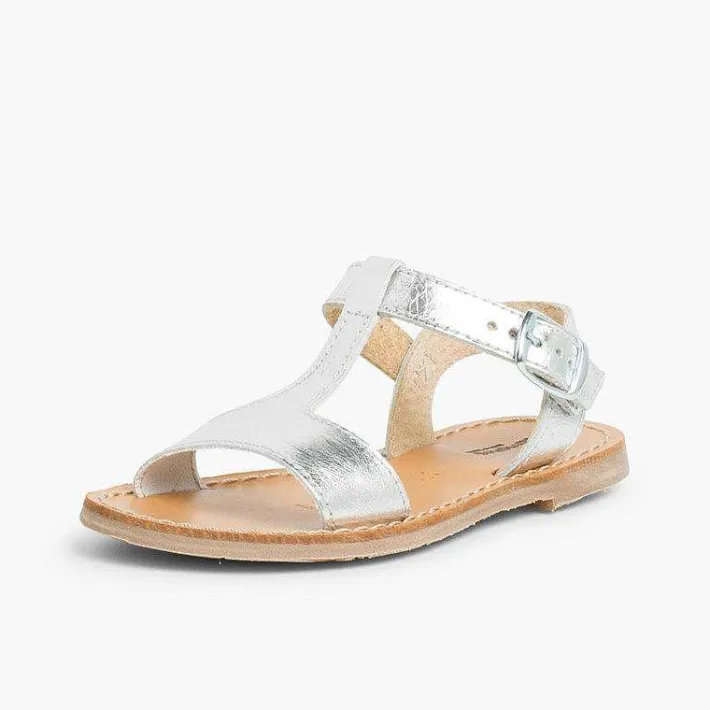 Sandalias<Pisamonas Sandalias Niña Piel Lisa Metalizada