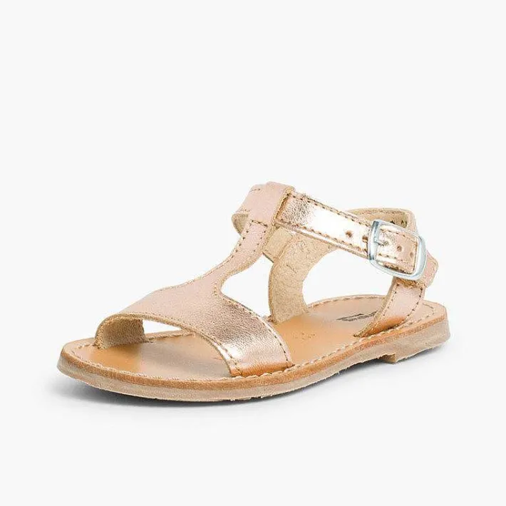Sandalias<Pisamonas Sandalias Niña Piel Lisa Metalizada
