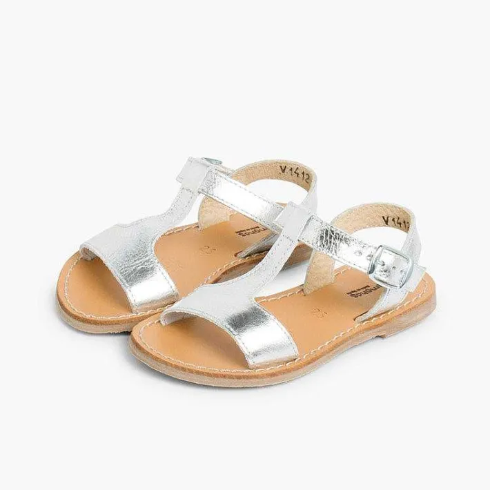 Sandalias<Pisamonas Sandalias Niña Piel Lisa Metalizada