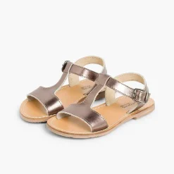 Sandalias<Pisamonas Sandalias Niña Piel Lisa Metalizada