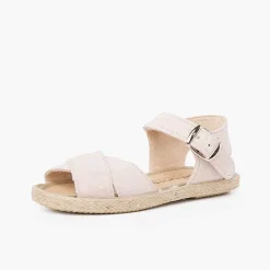 Sandalias<Pisamonas Sandalias Niña Serraje Y Yute Tiras Cruzadas