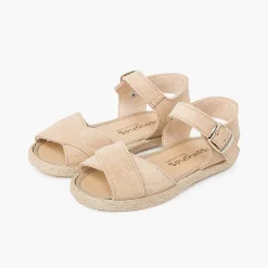 Sandalias<Pisamonas Sandalias Niña Serraje Y Yute Tiras Cruzadas