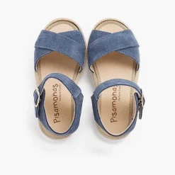 Sandalias<Pisamonas Sandalias Niña Serraje Y Yute Tiras Cruzadas