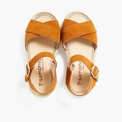 Sandalias<Pisamonas Sandalias Niña Serraje Y Yute Tiras Cruzadas