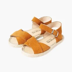 Sandalias<Pisamonas Sandalias Niña Serraje Y Yute Tiras Cruzadas