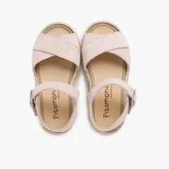 Sandalias<Pisamonas Sandalias Niña Serraje Y Yute Tiras Cruzadas
