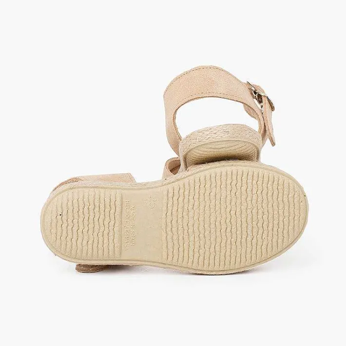 Sandalias<Pisamonas Sandalias Niña Serraje Y Yute Tiras Cruzadas