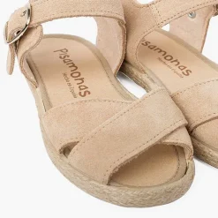 Sandalias<Pisamonas Sandalias Niña Serraje Y Yute Tiras Cruzadas