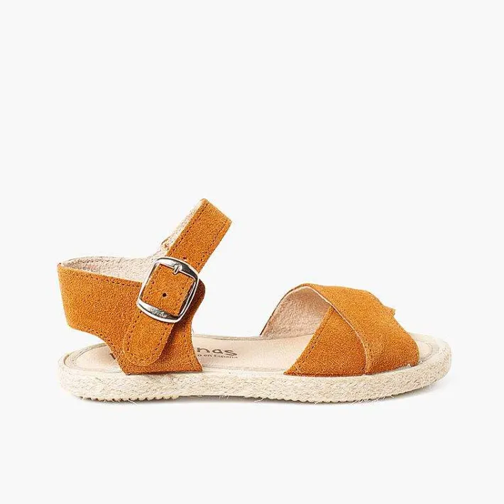 Sandalias<Pisamonas Sandalias Niña Serraje Y Yute Tiras Cruzadas
