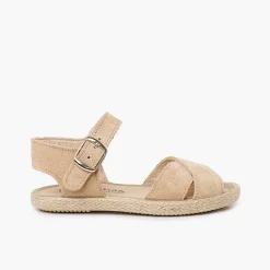 Sandalias<Pisamonas Sandalias Niña Serraje Y Yute Tiras Cruzadas
