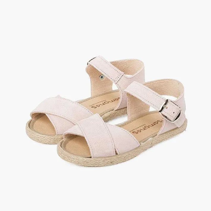 Sandalias<Pisamonas Sandalias Niña Serraje Y Yute Tiras Cruzadas