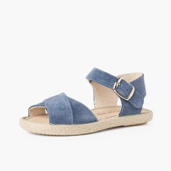 Sandalias<Pisamonas Sandalias Niña Serraje Y Yute Tiras Cruzadas