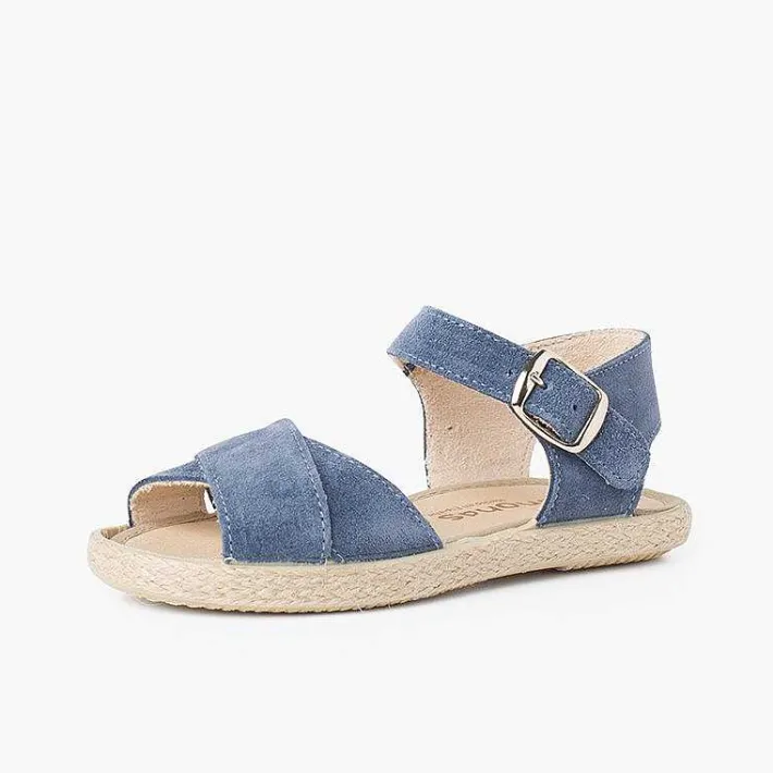 Sandalias<Pisamonas Sandalias Niña Serraje Y Yute Tiras Cruzadas