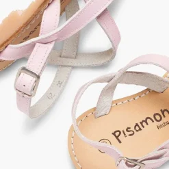 Sandalias<Pisamonas Sandalias Niña Tiras Cruzadas Piel Efecto Nacar