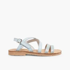 Sandalias<Pisamonas Sandalias Niña Tiras Cruzadas Piel Efecto Nacar