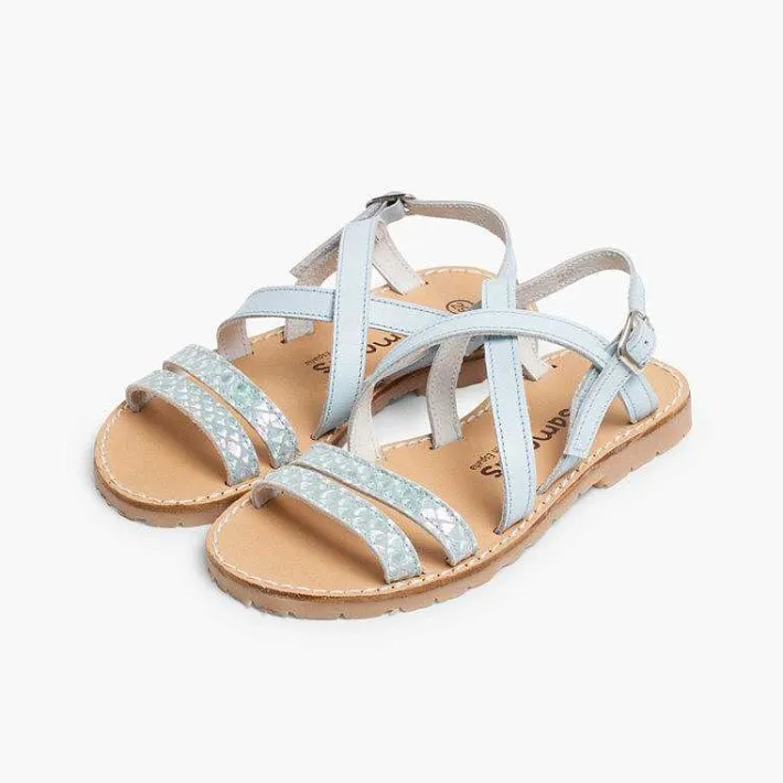 Sandalias<Pisamonas Sandalias Niña Tiras Cruzadas Piel Efecto Nacar