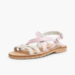 Sandalias<Pisamonas Sandalias Niña Tiras Cruzadas Piel Efecto Nacar
