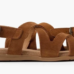 Sandalias<Pisamonas Sandalias Niña Y Mujer De Piel Con Tiras Cruzadas Color Camel