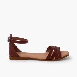 Sandalias<Pisamonas Sandalias Niña Y Mujer En Piel Con Tiras Y Talonera
