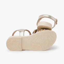 Sandalias<Pisamonas Sandalias Niña Y Mujer Pala Trenzada Con Hebilla Color Oro