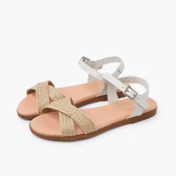 Sandalias<Pisamonas Sandalias Niña Y Mujer. Tira De Yute Cruzada En La Pala