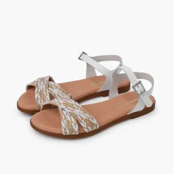 Sandalias<Pisamonas Sandalias Niña Y Mujer. Tira De Yute Cruzada En La Pala