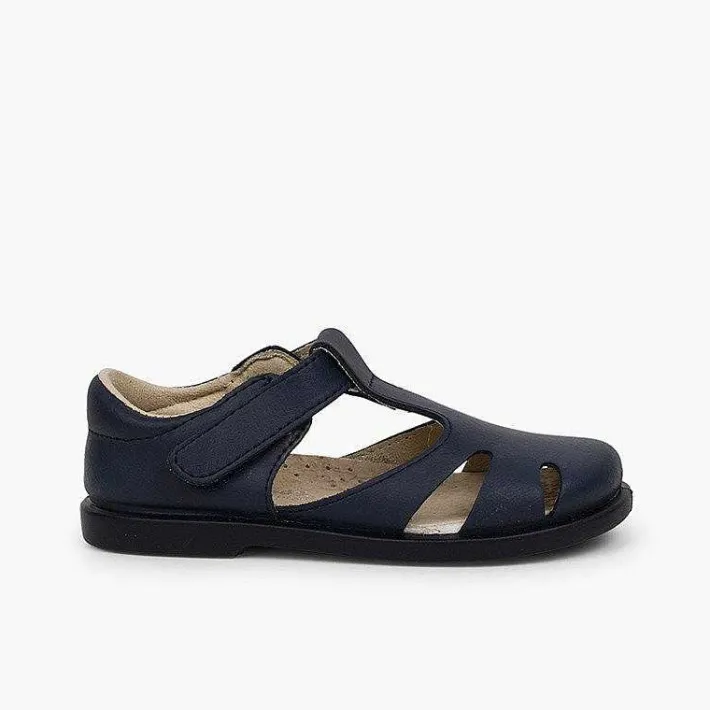 Sandalias<Pisamonas Sandalias Niño Piel Tira Adherente Tipo Pepitos