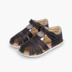 Sandalias<Pisamonas Sandalias Piel Niño Con Tira Adherente Cangrejera
