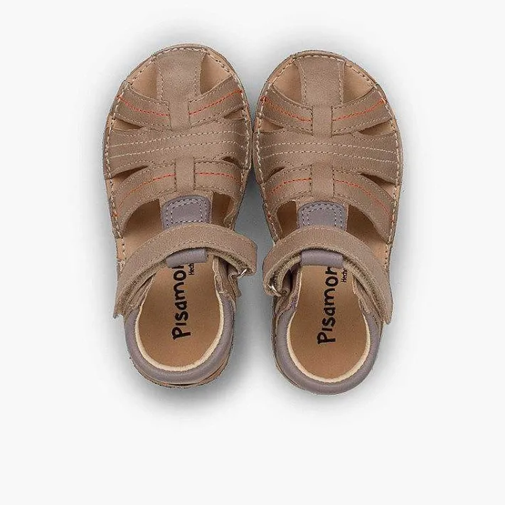 Sandalias<Pisamonas Sandalias Piel Niño Con Tira Adherente Cangrejera