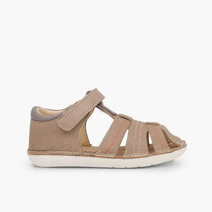 Sandalias<Pisamonas Sandalias Piel Niño Con Tira Adherente Cangrejera