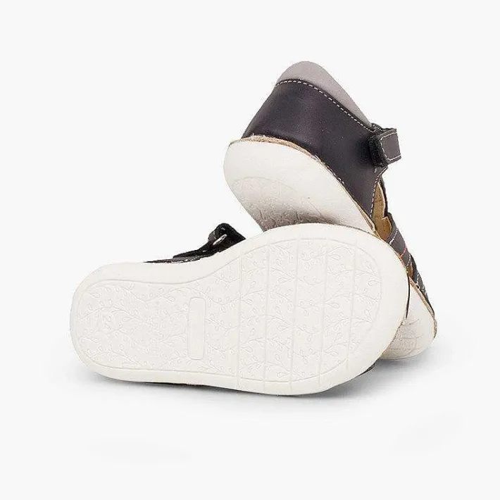 Sandalias<Pisamonas Sandalias Piel Niño Con Tira Adherente Cangrejera