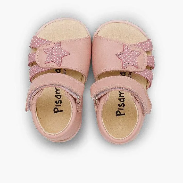 Sandalias<Pisamonas Sandalias Piel Primeros Pasos Niña Tira Adherente Y Estrella
