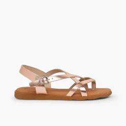 Sandalias<Pisamonas Sandalias Romanas Niña Y Mujer Tiras Metalizadas
