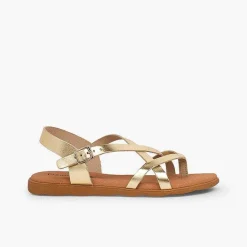 Sandalias<Pisamonas Sandalias Romanas Niña Y Mujer Tiras Metalizadas