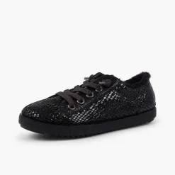 Zapatillas<Pisamonas Zapatillas Animal Print Serpiente Con Forro Pelo Color Negro