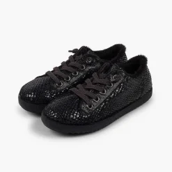 Zapatillas<Pisamonas Zapatillas Animal Print Serpiente Con Forro Pelo Color Negro