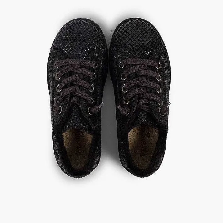 Zapatillas<Pisamonas Zapatillas Animal Print Serpiente Con Forro Pelo Color Negro