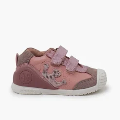 Zapatos Colegiales<Pisamonas Zapatillas Biomecanics Doble Tira Adherente Corona Color Rosa