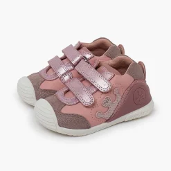 Zapatos Colegiales<Pisamonas Zapatillas Biomecanics Doble Tira Adherente Corona Color Rosa