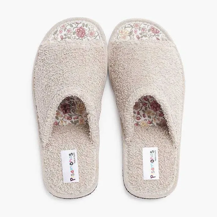 Zapatillas Casa<Pisamonas Zapatillas Casa Toalla Flores Niña Color Beige