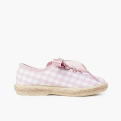 Zapatillas<Pisamonas Zapatillas Cuadros Vichy Y Yute Cordones Raso